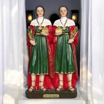 Estátua São Cosme e São Damião 15cm Imagem em Resina de Alta Qualidade Estátua São Cosme e São Damião 15cm Imagem em Resina de Alta Qualidade