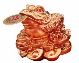 Estátua Sapo Da Fortuna Com 1 Moeda Chinesa/kaeru/chánchu Estátua Sapo Da Fortuna Com 1 Moeda Chinesa/kaeru/chánchu