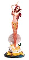 Estatua Sereia Cor Laranja Em Resina Alto Poder Sedução - Ayliv