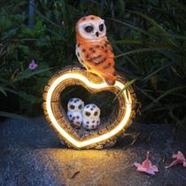 Estátua solar de jardim ao ar livre xxoasis Owl Lights Waterproof