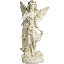 Estátua vintage Fairy Angel de 26,5 cm de resina com luz LED Estátua vintage Fairy Angel de 26,5 cm de resina com luz LED