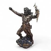 Estátua Zeus Rei dos Raios e Trovões Símbolo de Poder 28 cm