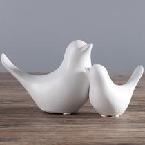 Estátuas de animais decorativas FANTESTICRYAN White Ceramic Birds