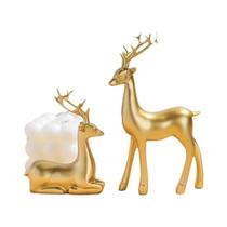 Estátuas De Rena De Natal Em Par, Mini Figuras De Veado Estilo Europeu Para Decoração De Quarto,