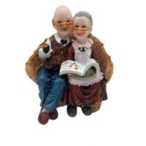 Estátuas de resina, estatueta de avós, casal de idosos, 14 cm