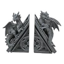 Estátuas decorativas de suporte para livros Design Toscano Castle Dragon