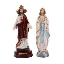 Estátuas, estatuetas, escultura, ornamento, conjunto de 2 resinas Religio