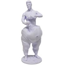 Estatueta 3D Homem Esculpindo Seu Corpo Slimfat 18 Cm Branco