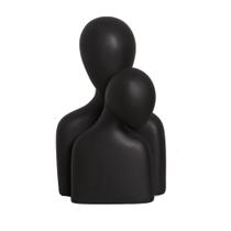 Estatueta Abraço em Cerâmica Decorativo Home Preto Fosco