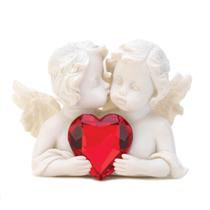 Estatueta Accent Plus Two in Love Cherub 7x4x5 cm Poliresina