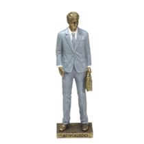 Estatueta Advogado Em Resina Nas Cor Branco e Cinza e Dourado Estatueta Advogado Em Resina Nas Cor Branco e Cinza e Dourado