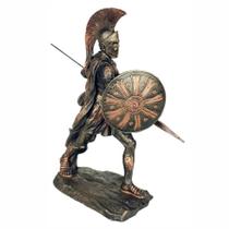 Estatueta AQUILES GUERREIRO Grande de Resina cor Bronze - HP Decor