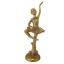 Estatueta bailarina dourada em resina Estatueta bailarina dourada em resina