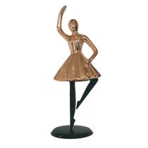 Estatueta Bailarina Rose em Resina com Suporte em Metal Estatueta Bailarina Rose em Resina com Suporte em Metal