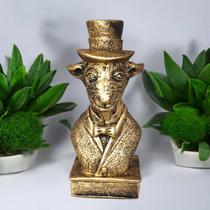 Estatueta Baphomet - Bode com Cartola Resina Dourado