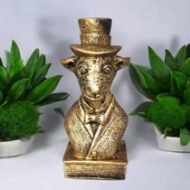Estatueta Baphomet - Bode com Cartola Resina Dourado
