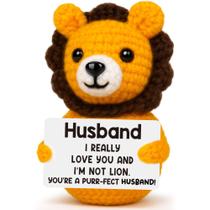 Estatueta BDAyption Mini Crochet Lion Husband Gift Estatueta BDAyption Mini Crochet Lion Husband Gift
