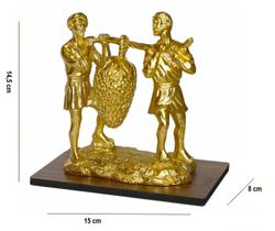 Estatueta Bíblica Os Espiões (Josué/Calebe) - DOURADA - De Israel