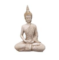 Estatueta Buda Hindu Médio Cor Branco Envelhecido - Decore Casa - CM