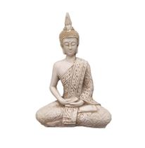 Estatueta Buda Hindu Médio Cor Branco Envelhecido - Decore Casa
