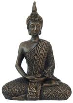 Estatueta Buda Hindu Médio Cor Ouro Velho - Decore Casa