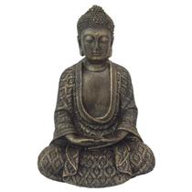 Estatueta Buda Hindu Meditando Zen Decorativo Em Resina Dourado