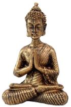 Estatueta BUDA HINDU Miniatura Orando cor Dourado de Resina - Decore Casa