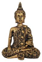 Estatueta Buda Hindu Tibetano Meditando Decorativo Em Resina - R.A. ARTESANATOS