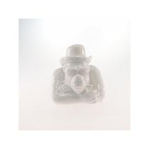 Estatueta Busto De Macaco P/ Decoração De Cerâmica Branco