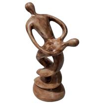 Estatueta Casal Apaixonado Amor e Equilíbrio em cerâmica - Brown - Retrofenna Decor