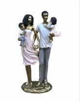 Estatueta Casal Negro Com Casal de Filhos Resina 26cm Mabruk