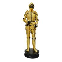 Estatueta Cavaleiro Medieval Dourado com Espada Decorativo 35 cm
