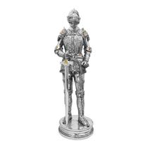 Estatueta Cavaleiro Medieval Prateado com Espada Decorativo 35cm Estatueta Cavaleiro Medieval Prateado com Espada Decorativo 35cm