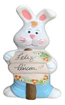 Estatueta Coelho Enfeite De Mesa Pascoa Ou Jardim Cerâmica - Hp Decor