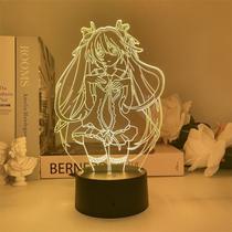 Estatueta de anime Night Light USB Hatsune Miku com base acrílica