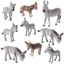 Estatueta de brinquedo Deekin Donkey, 9 peças de PVC realista para animais de fazenda Estatueta de brinquedo Deekin Donkey, 9 peças de PVC realista para animais de fazenda