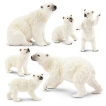 Estatueta de brinquedo Toymany Polar Bear Family 6 peças para crianças de 3 anos ou mais Estatueta de brinquedo Toymany Polar Bear Family 6 peças para crianças de 3 anos ou mais