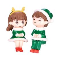 Estatueta De Casal De Natal Mini Amantes Do Sweety Jardim De Fadas Paisagem Em Miniatura Decoração