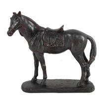 Estatueta de cavalo Benzara Don 25 cm feita à mão marrom preta Estatueta de cavalo Benzara Don 25 cm feita à mão marrom preta