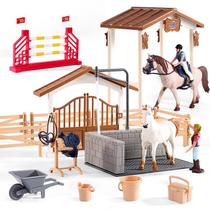 Estatueta de Cavalo com Playset Toy Horse Stable Peagprav Horse Club