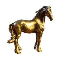Estatueta De Cavalo De Cauda Longa De Bronze Antigo, Ornamento De Feng Shui, Animal Do Zodíaco De