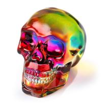 Estatueta de caveira de cristal Ornalrist K9 7x5x6cm multicolorida
