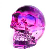 Estatueta de caveira de cristal Ornalrist multicolorida preta/roxa 7 cm