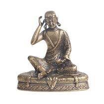 Estatueta de estátua de Buda, antiga, latão, Milariba, 5,3 cm, sentada