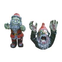 Estatueta de estátua Halloween Ghost Zombie Gnome Bust Resin, 2 unidades Estatueta de estátua Halloween Ghost Zombie Gnome Bust Resin, 2 unidades