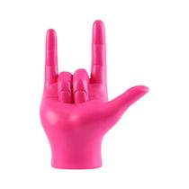 Estatueta de estátua Rock Hand Gesture Fenteer Love You Pink