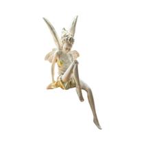 Estatueta De Fada Elfa Fantástica Em Resina Com Asas, Criatura Da Floresta, Decoração Para Estante E Estatueta De Fada Elfa Fantástica Em Resina Com Asas, Criatura Da Floresta, Decoração Para Estante E