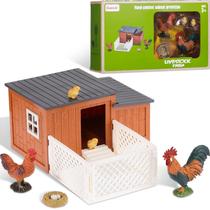 Estatueta de frango de Páscoa Toy Skylety Farm Action 9 peças