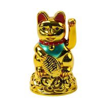 Estatueta De Gato Maneki Neko Dourada De 6,5 Polegadas Feng Shui Lucky Fortune Decoração De Casa