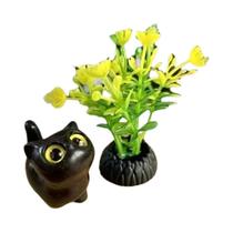 Estatueta De Gato Miniatura Artesanal Em Madeira, Decoração De Casa De Gato De Alta Qualidade,